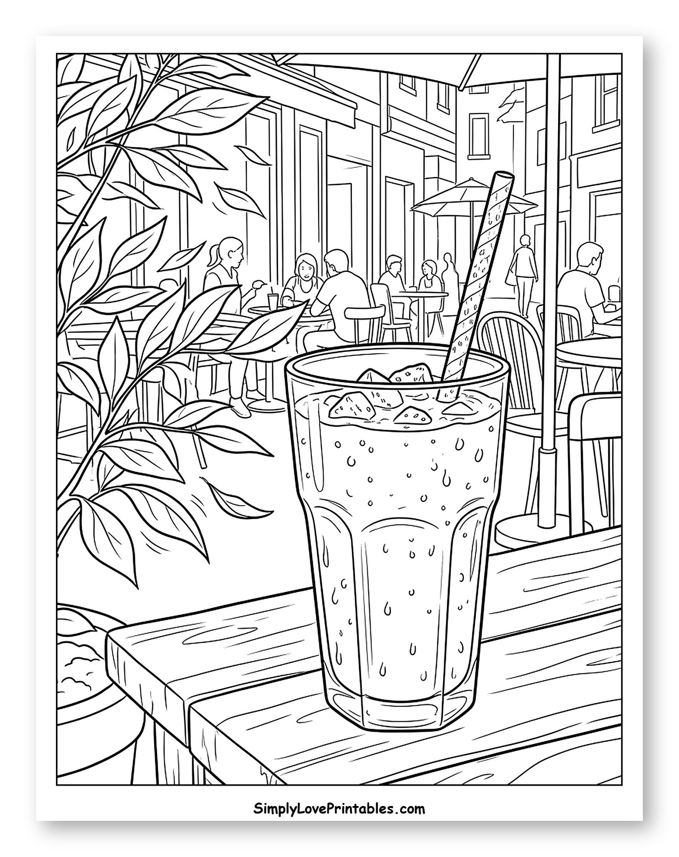 Refreshing Drink at an Outdoor Cafe
