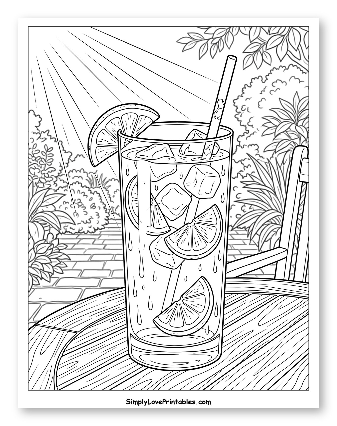 Refreshing Lemonade Glass on Outdoor Table
