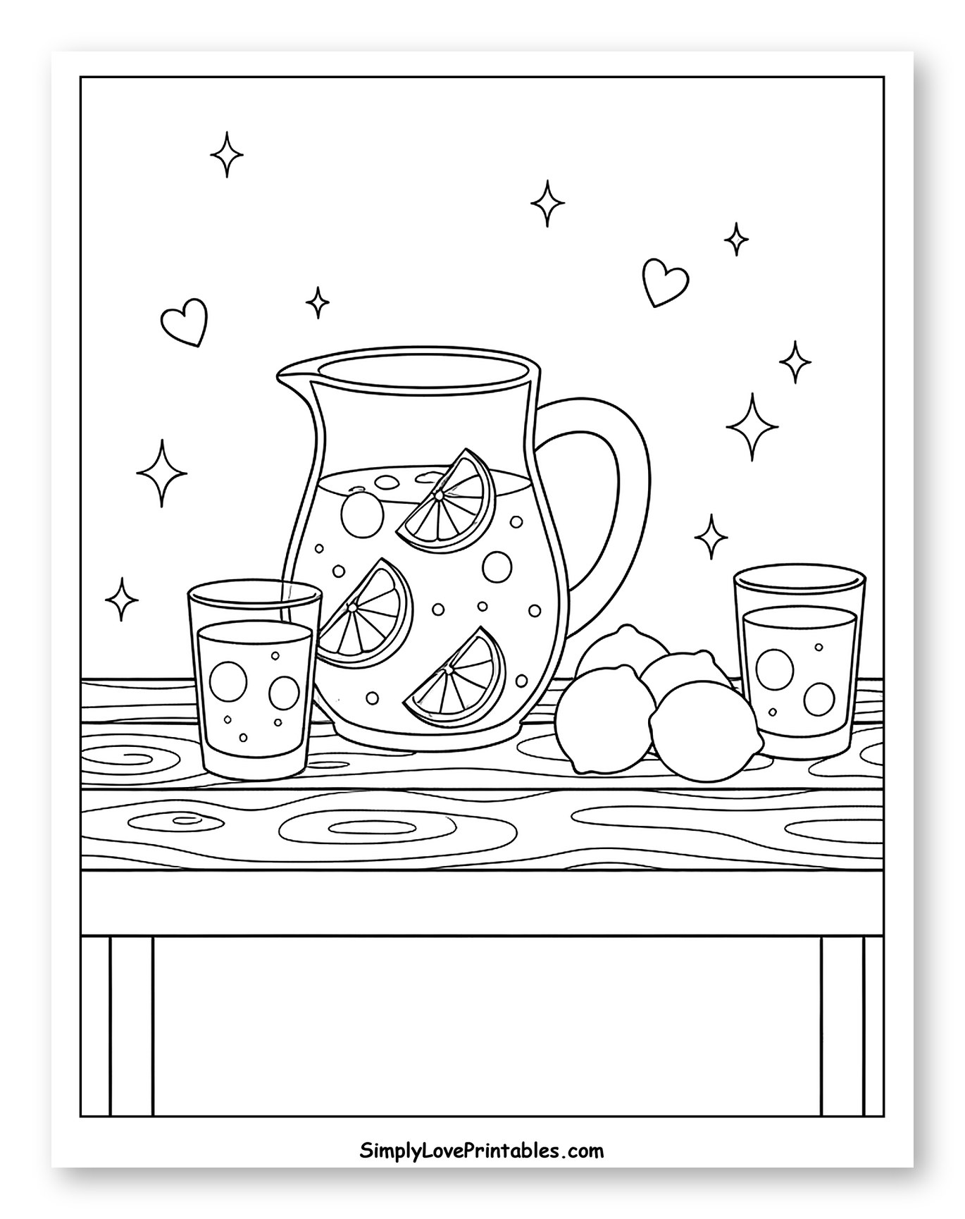 Refreshing Lemonade Pitcher with Limes and Glasses