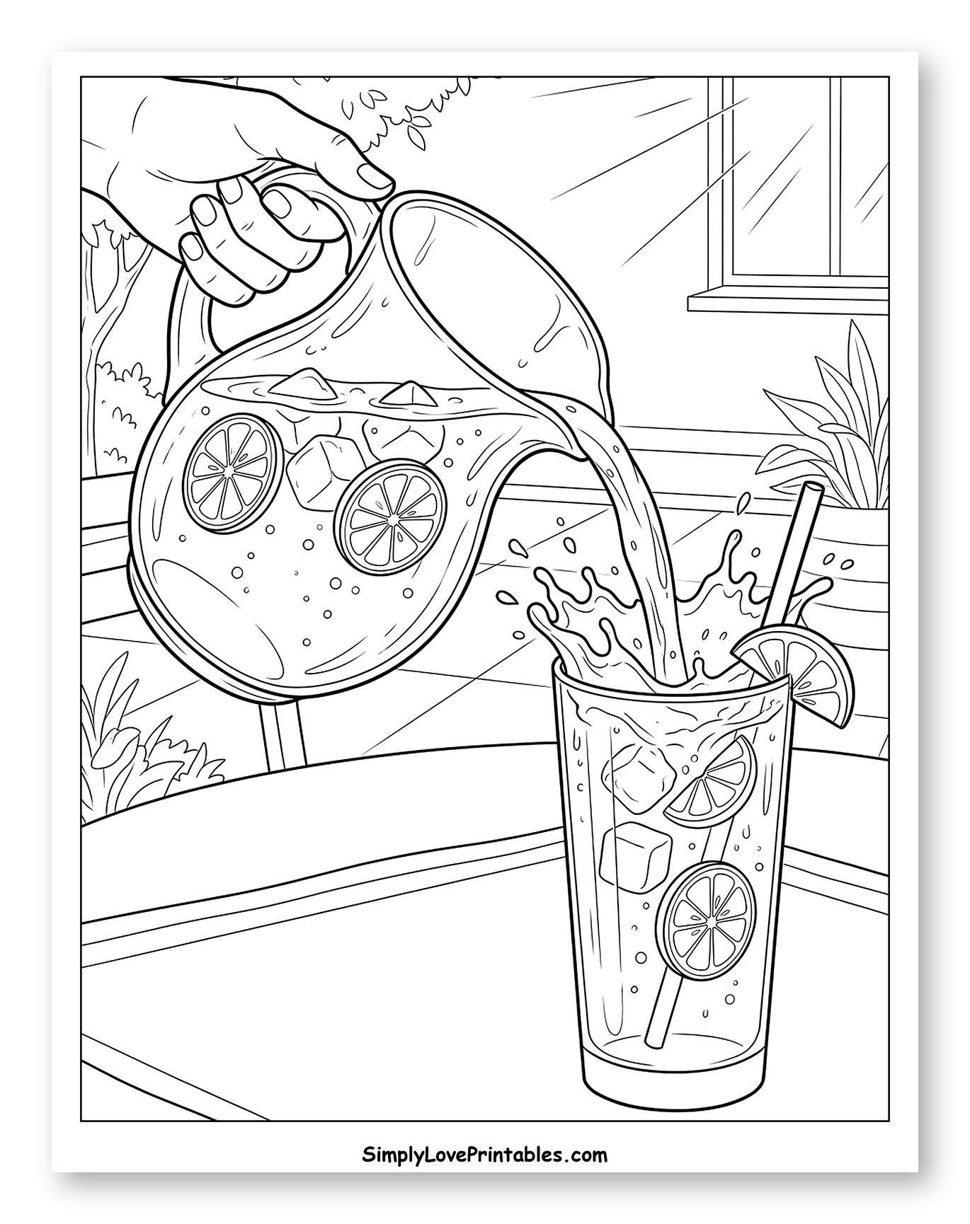 Refreshing Lemonade Pour with Lemon Slices