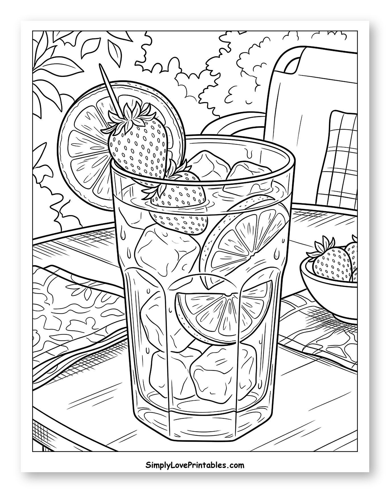 Refreshing Lemonade with Strawberries and Ice