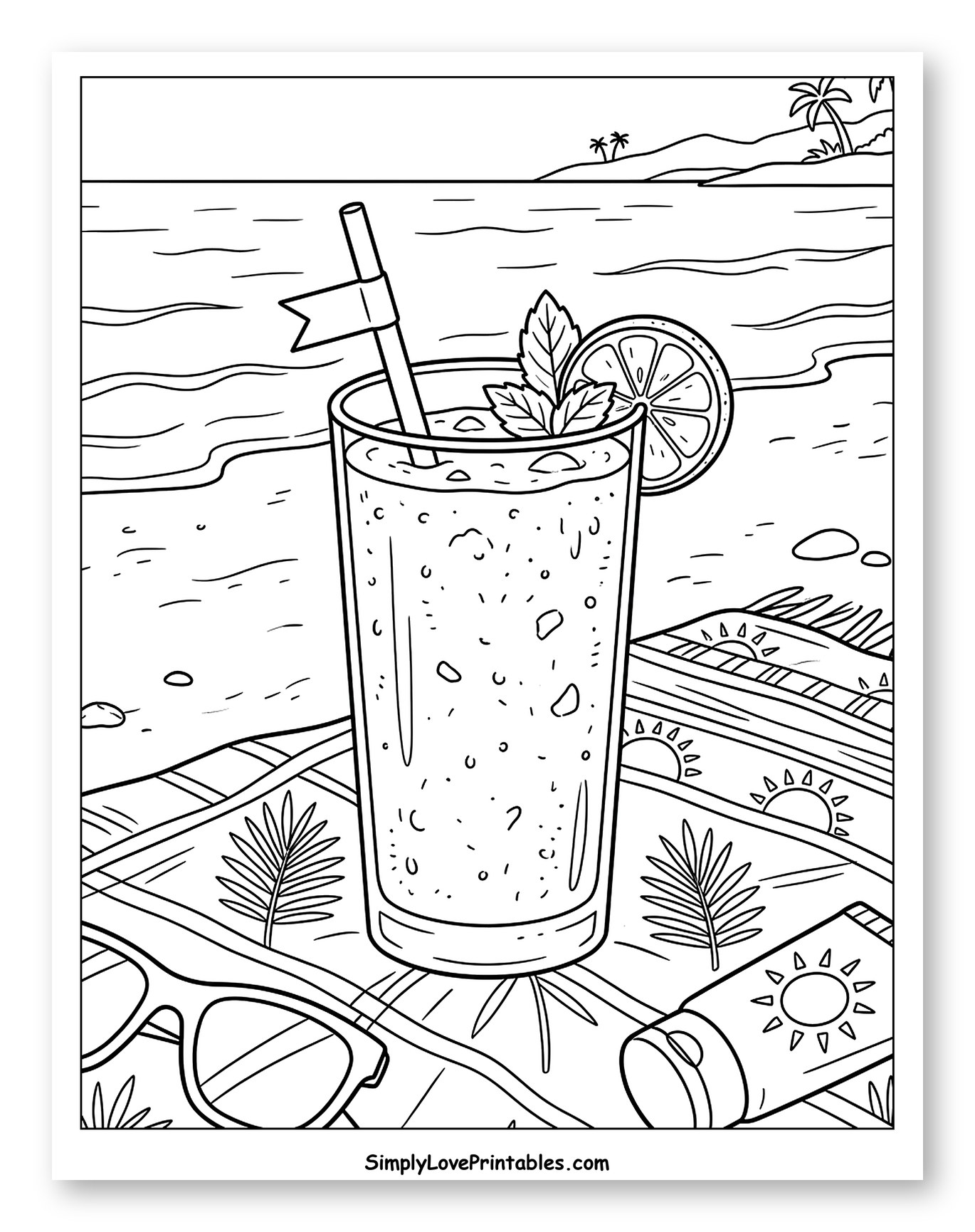 Refreshing Smoothie and Beach Essentials