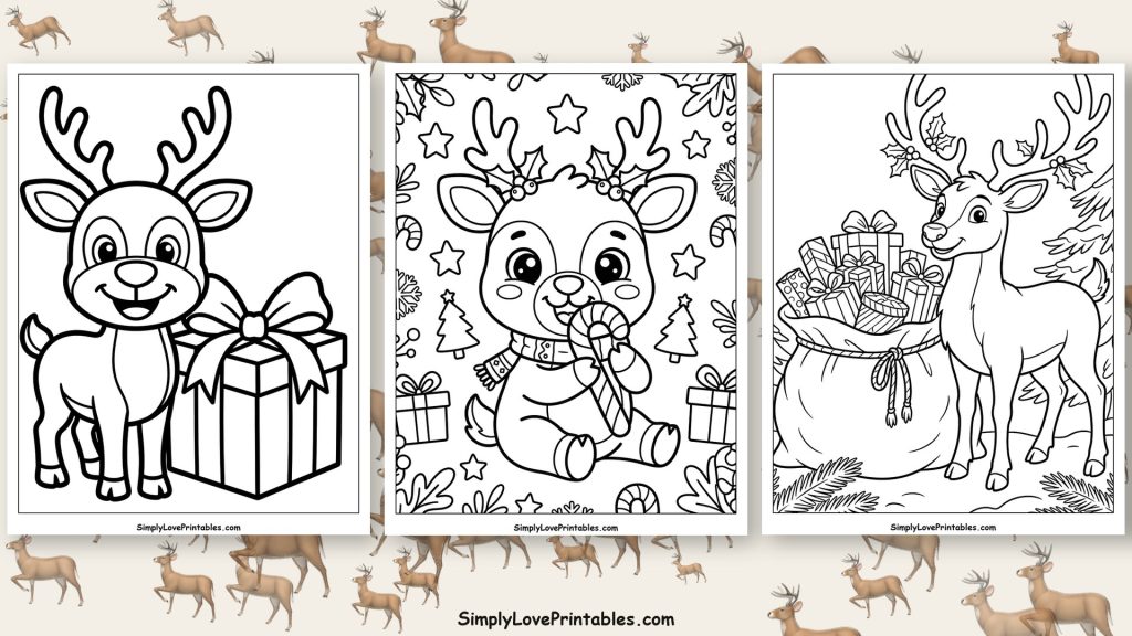 Reindeer coloring pages featured image
