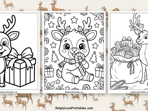 Reindeer coloring pages featured image
