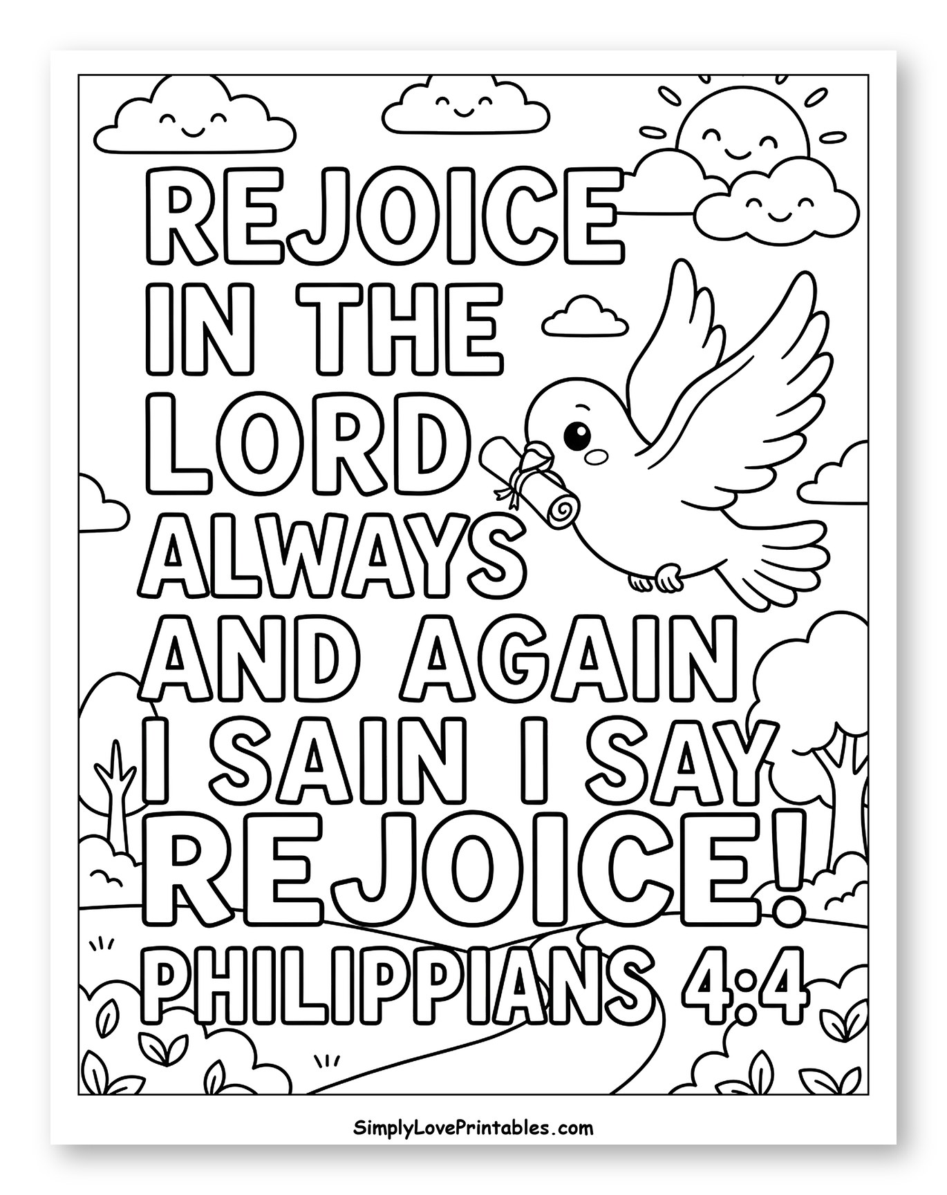 Rejoice in the Lord Bible Verse Scene