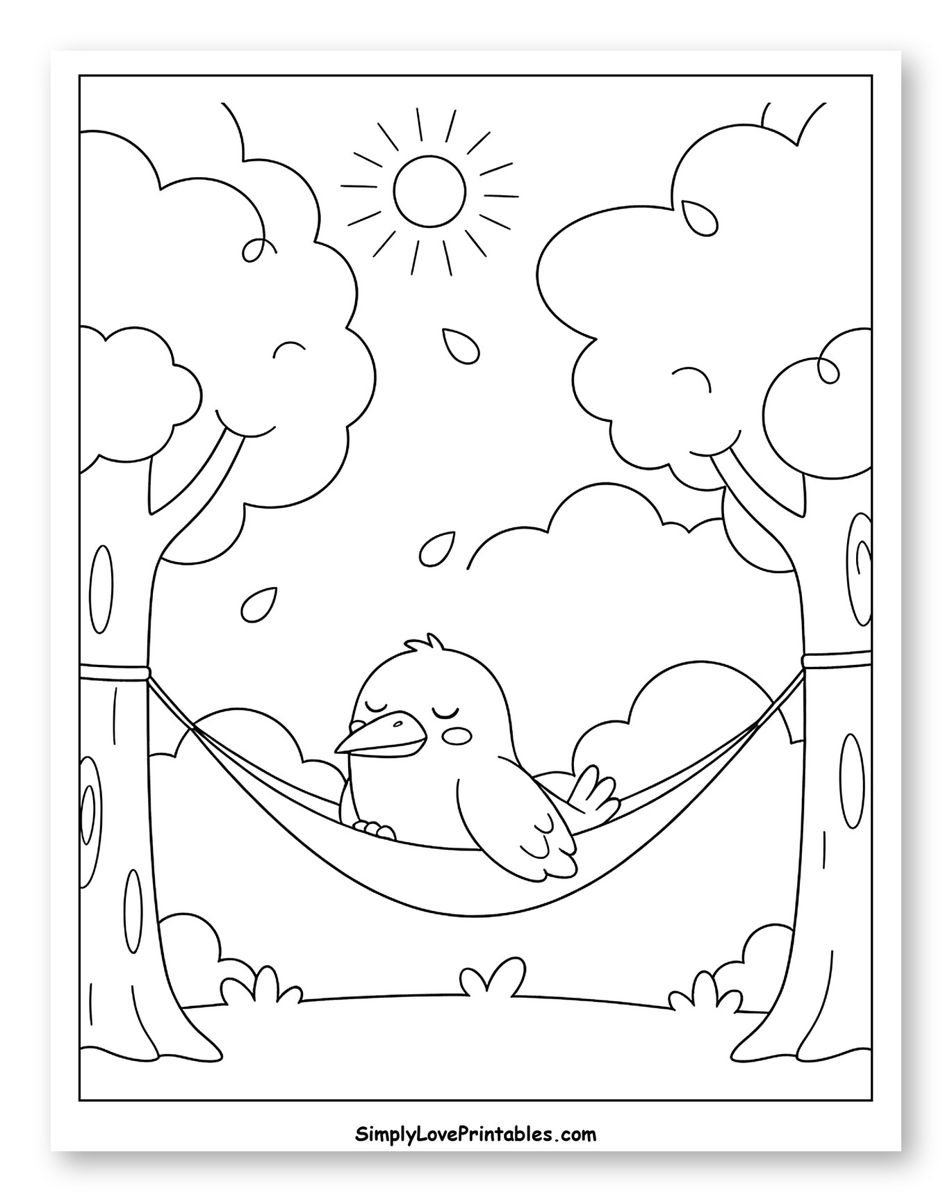 Relaxing Bird in Hammock on Sunny Day