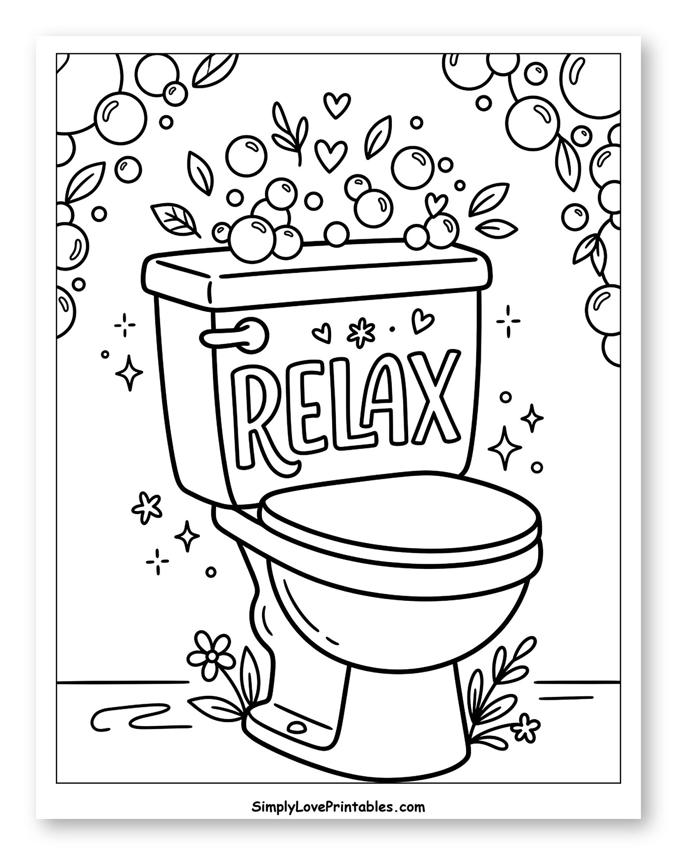 Relaxing Toilet with Bubbles and Botanicals