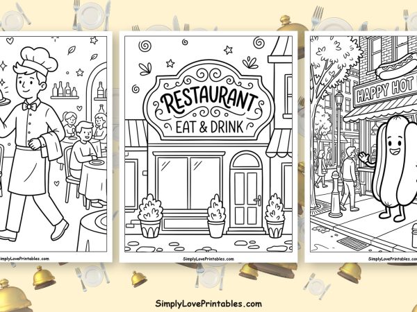 restaurant coloring pages featured image