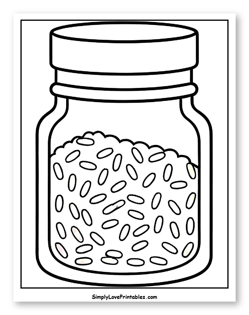 Rice Grains in a Glass Jar