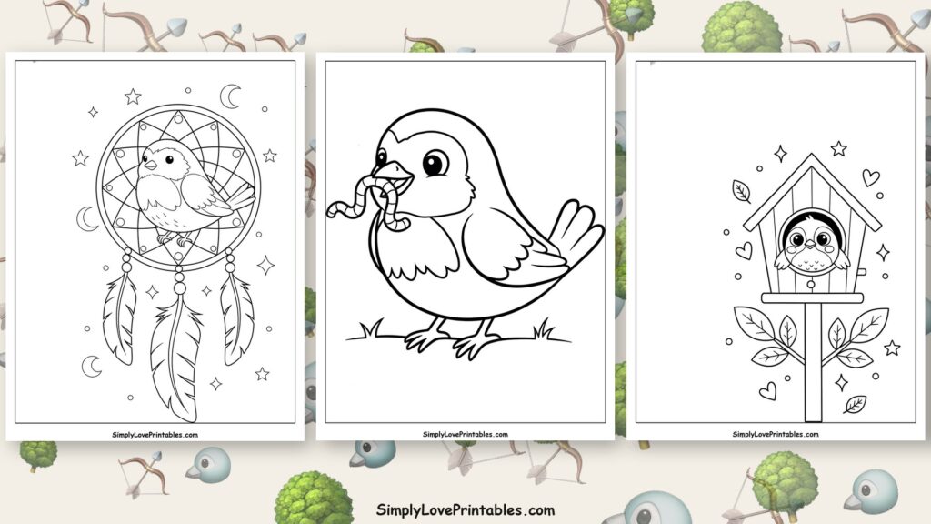 Robin coloring pages featured image