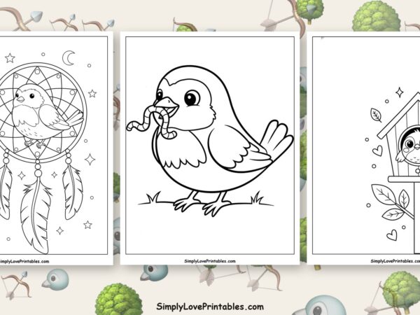 Robin coloring pages featured image