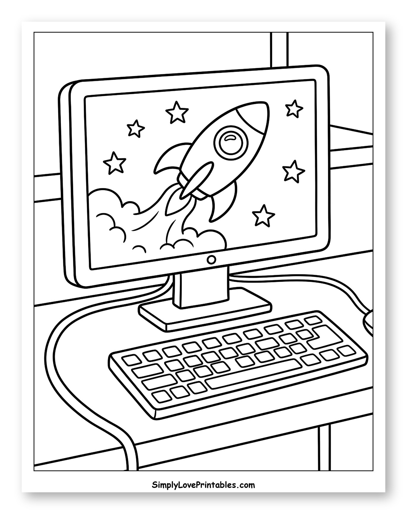 Rocket Launch on Computer Screen