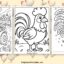 Rooster coloring pages featured image