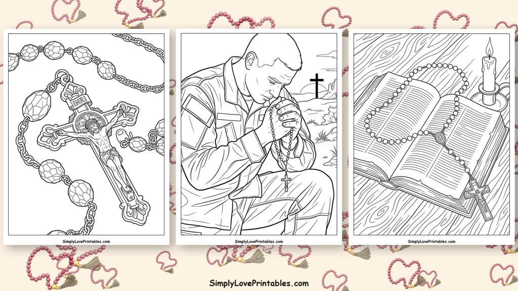 Rosary coloring pages featured image
