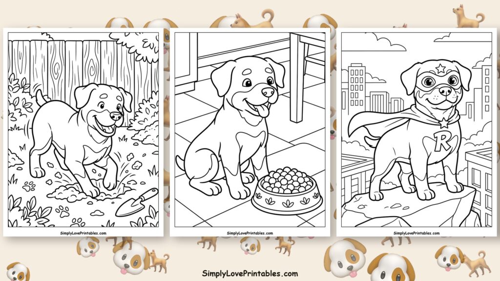 Rottweiler coloring pages featured image
