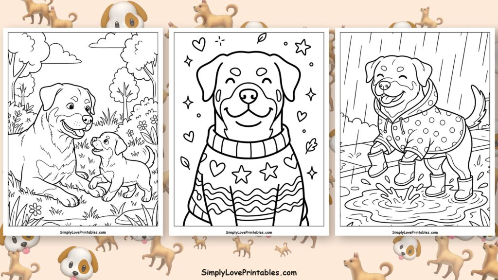 Rottweiler coloring pages featured image