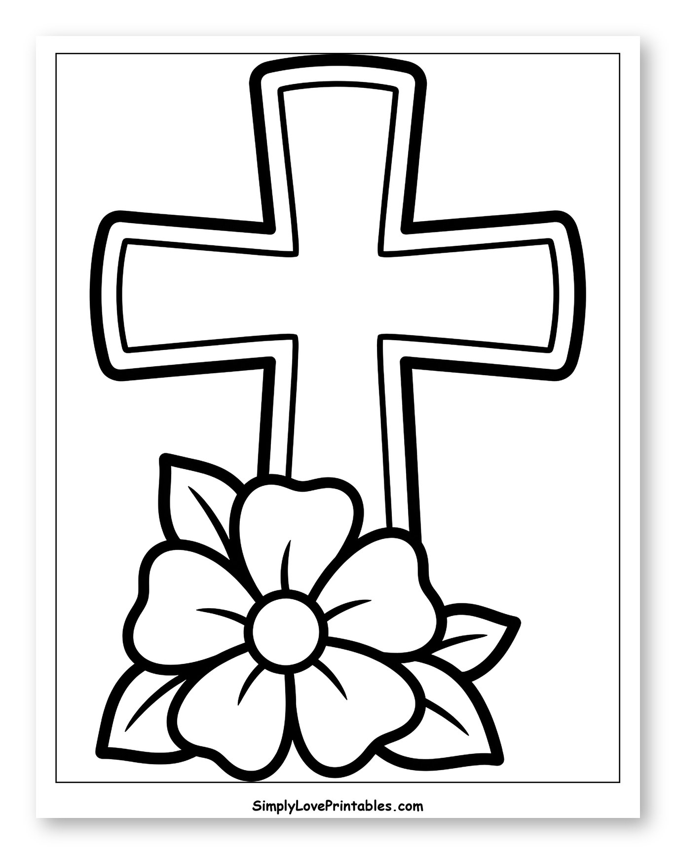 Rounded Cross with Floral Accent