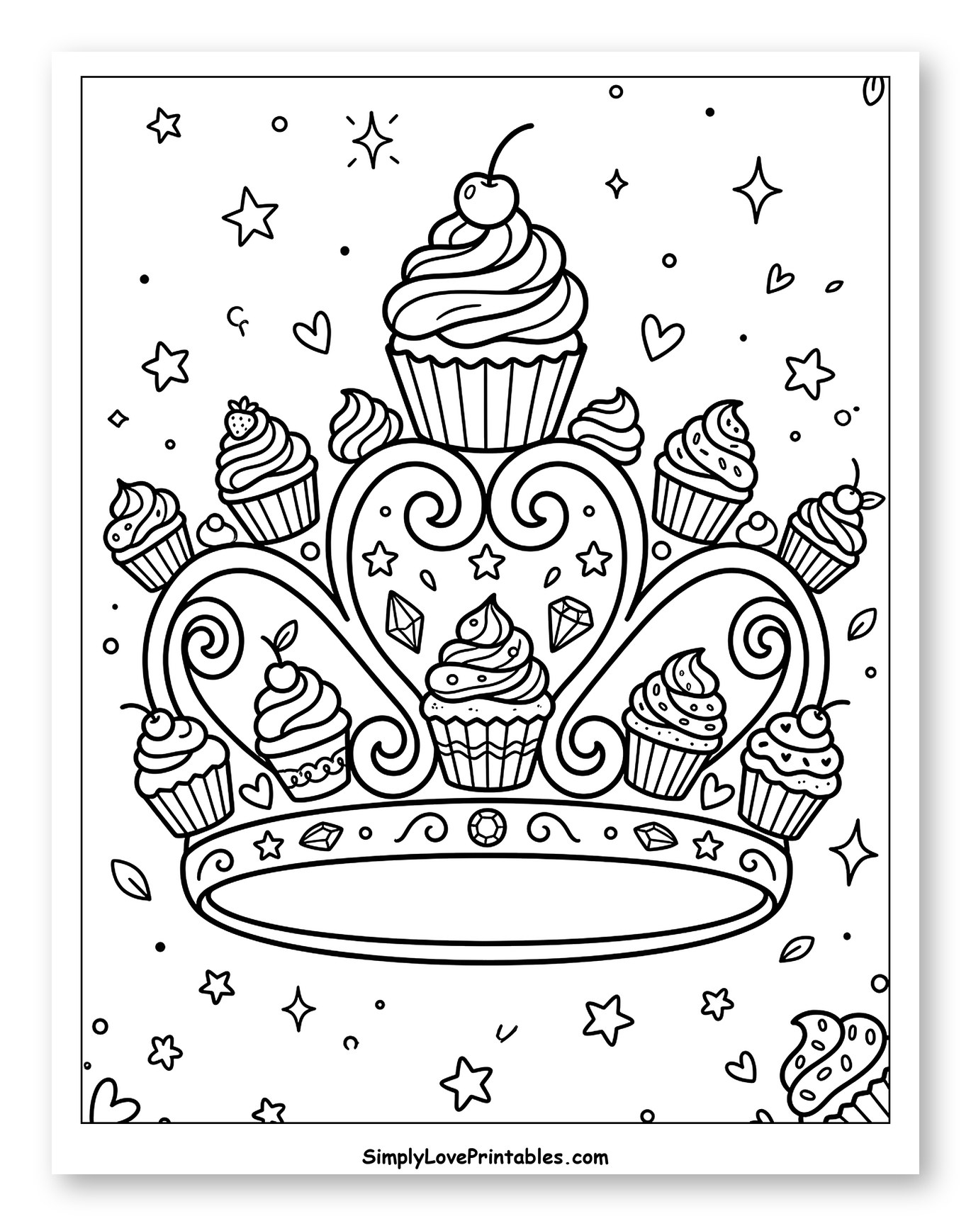 Royal Crown Adorned with Sweet Cupcakes
