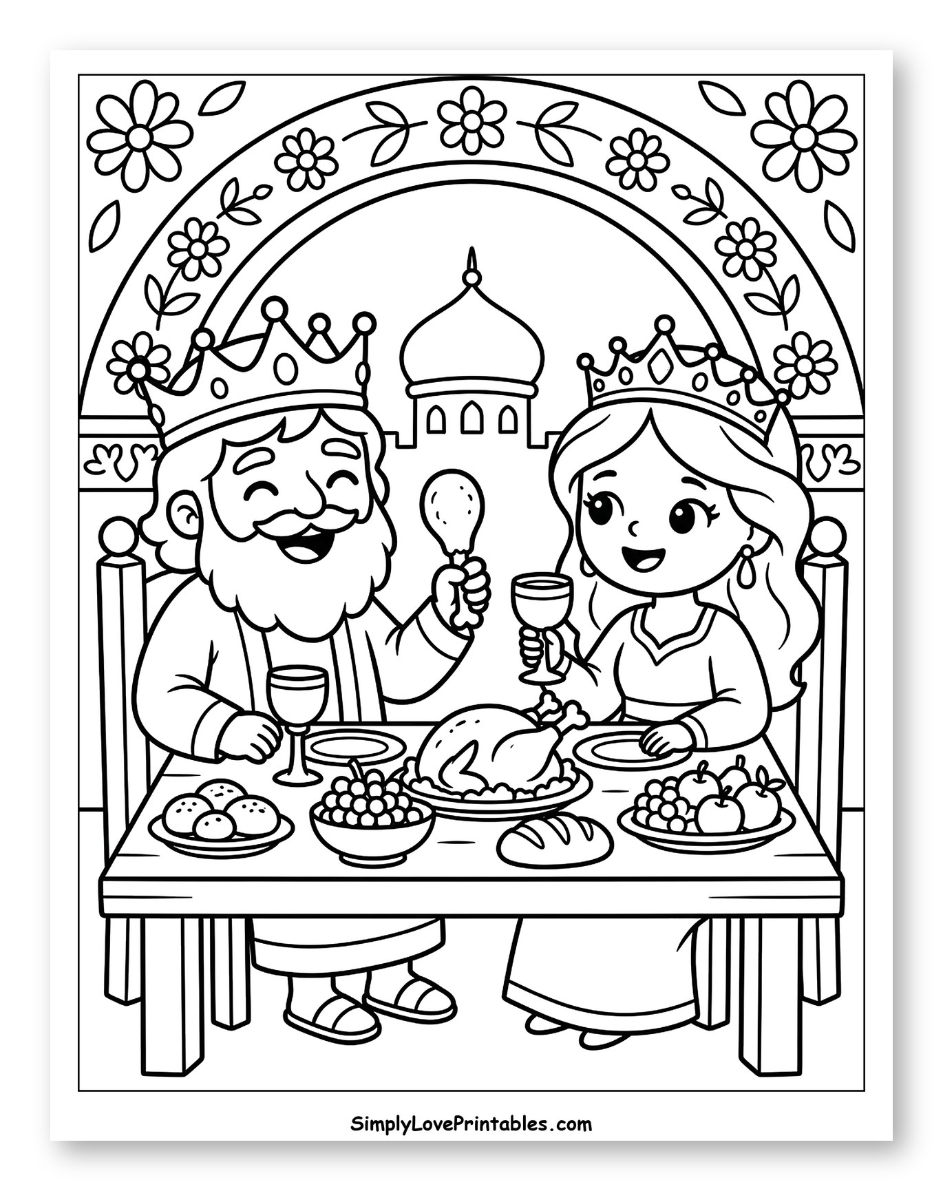 Royal King and Queen Feasting