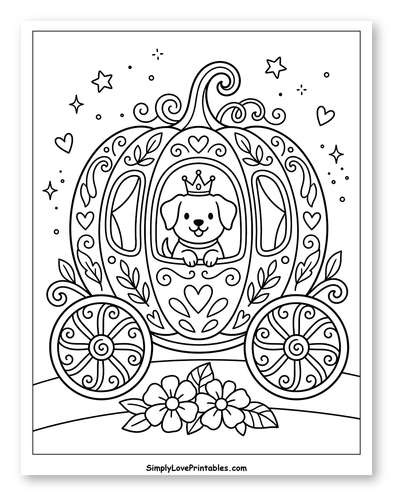 Royal Puppy in Enchanted Pumpkin Carriage