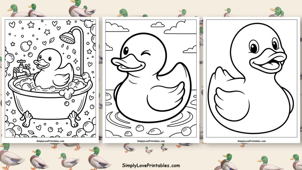 rubber duck coloring pages featured image