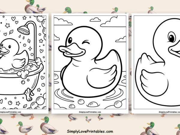 rubber duck coloring pages featured image