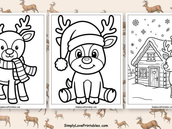 Rudolph coloring pages featured image