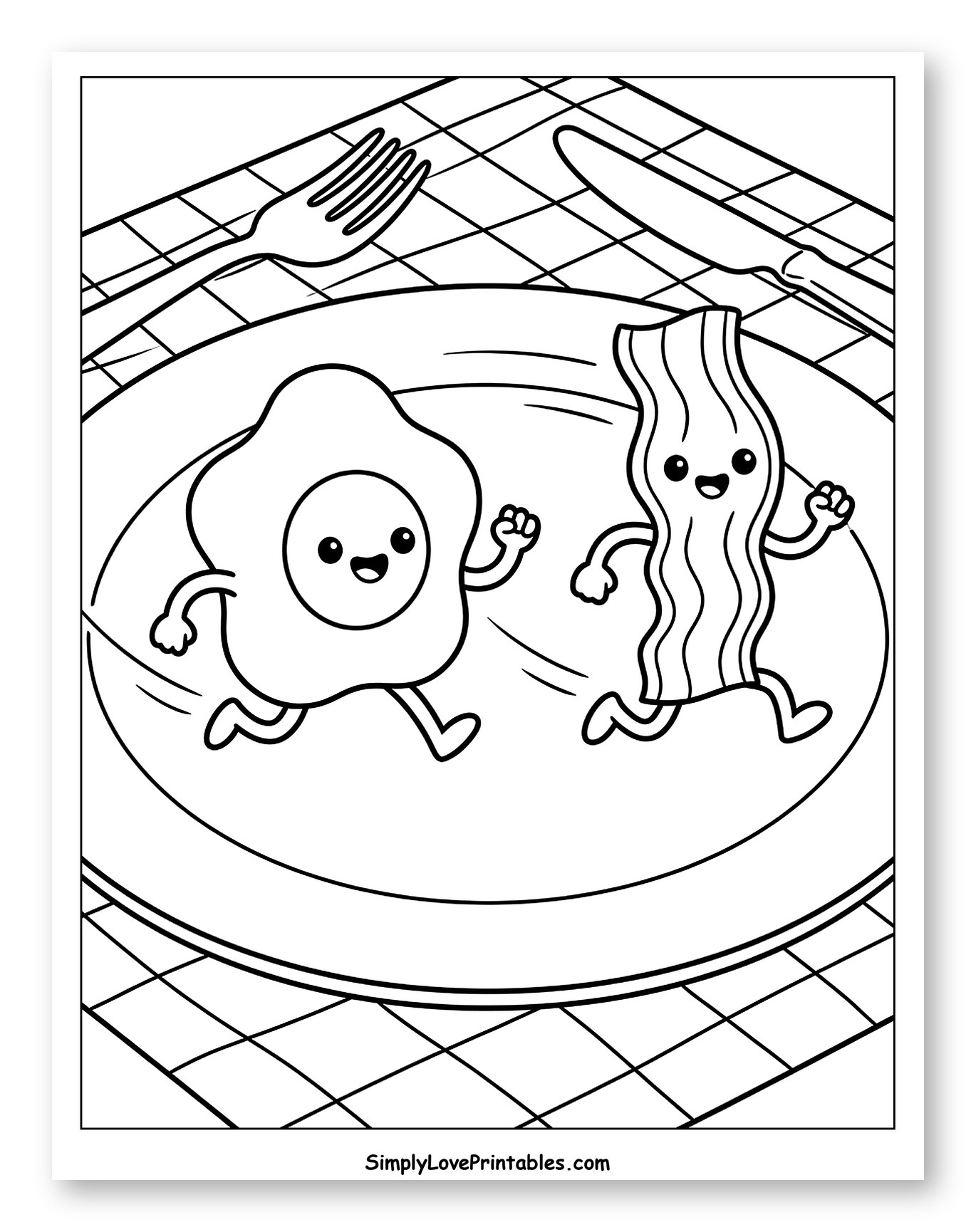 Running Fried Egg and Bacon Breakfast