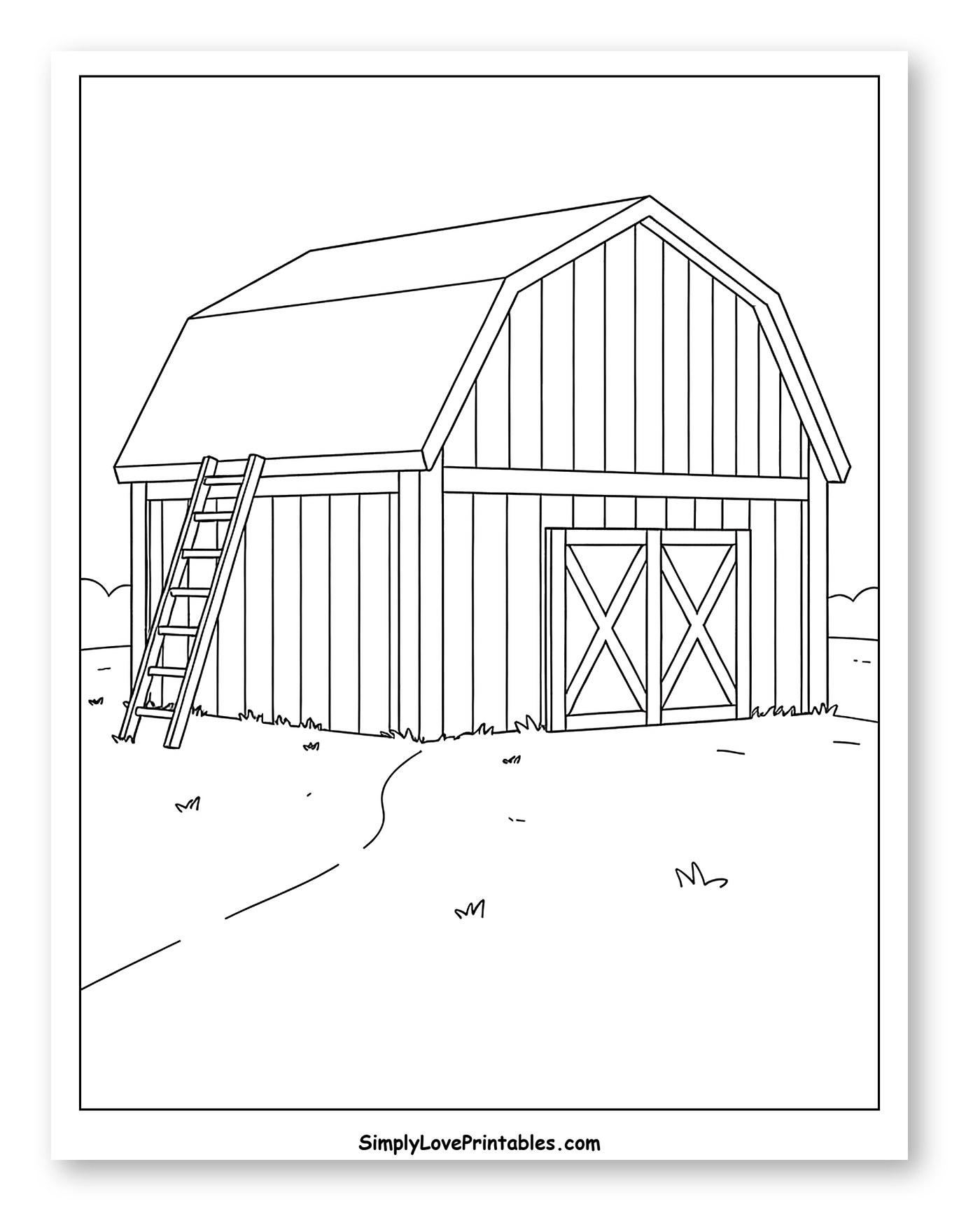 Rustic Barn with a Ladder