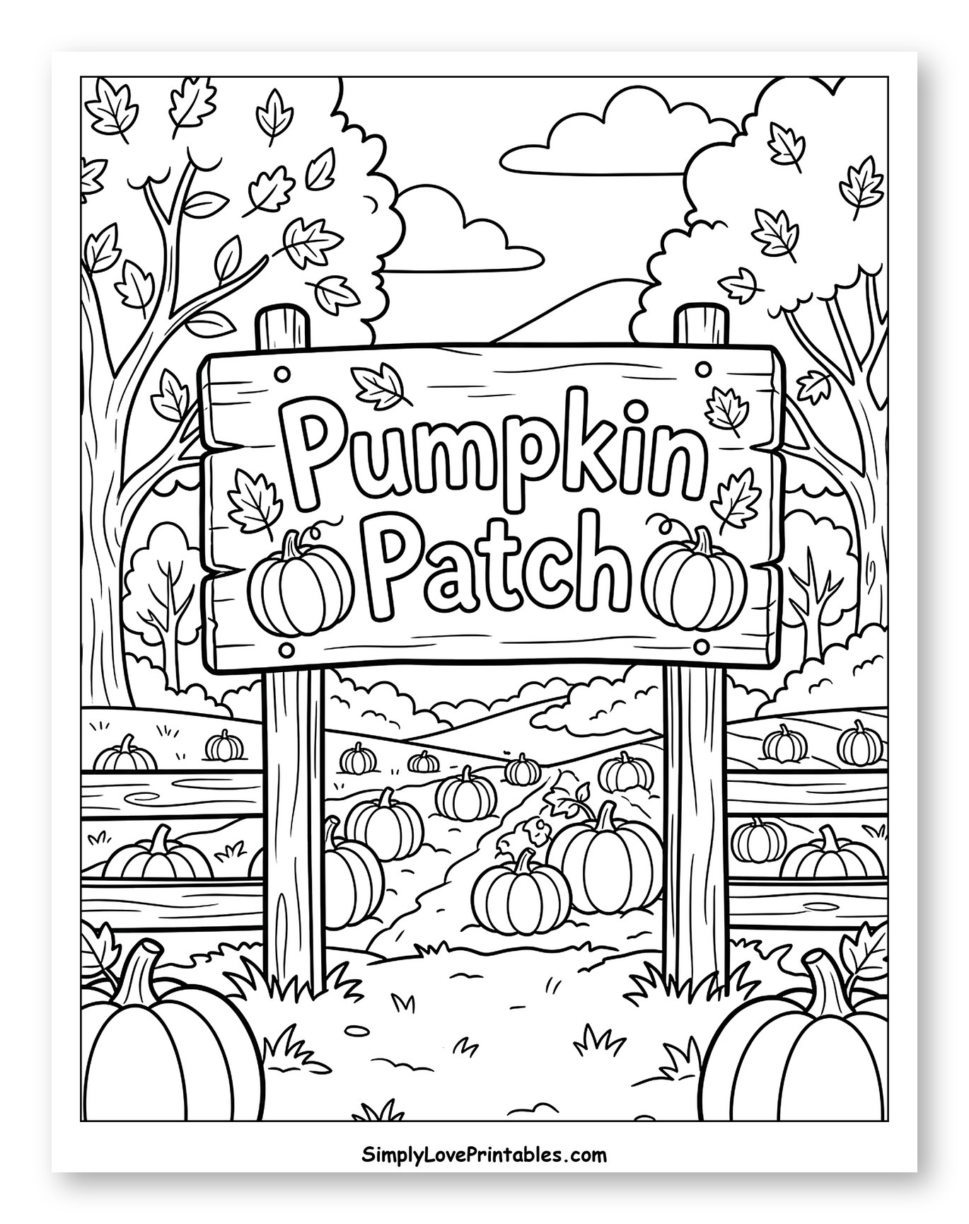 Rustic Pumpkin Patch Sign in a Fall Field