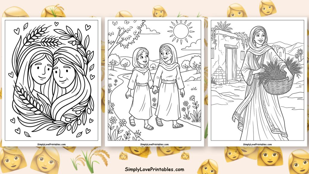 Ruth And Naomi coloring pages featured image