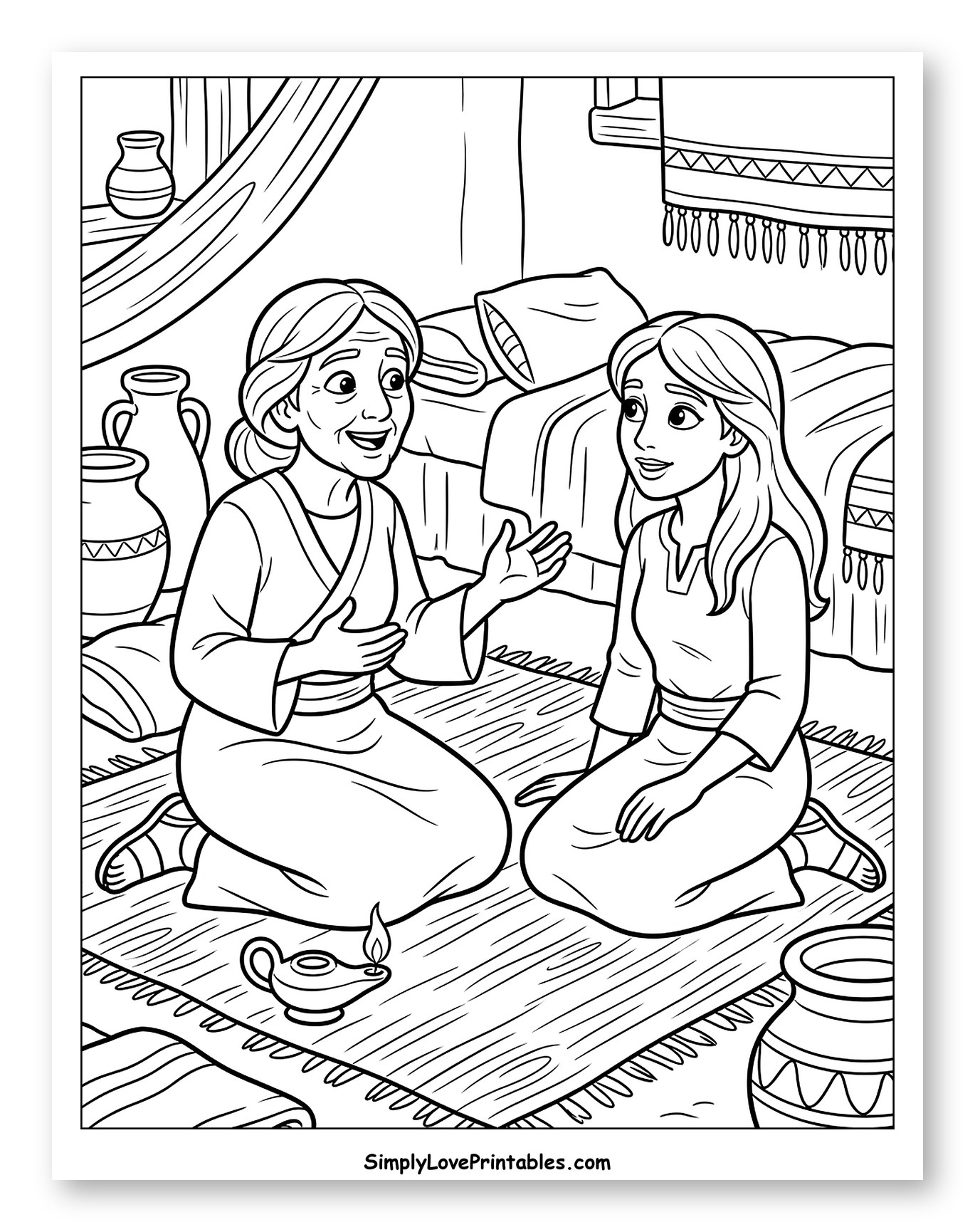Ruth and Naomi Conversing on a Rug