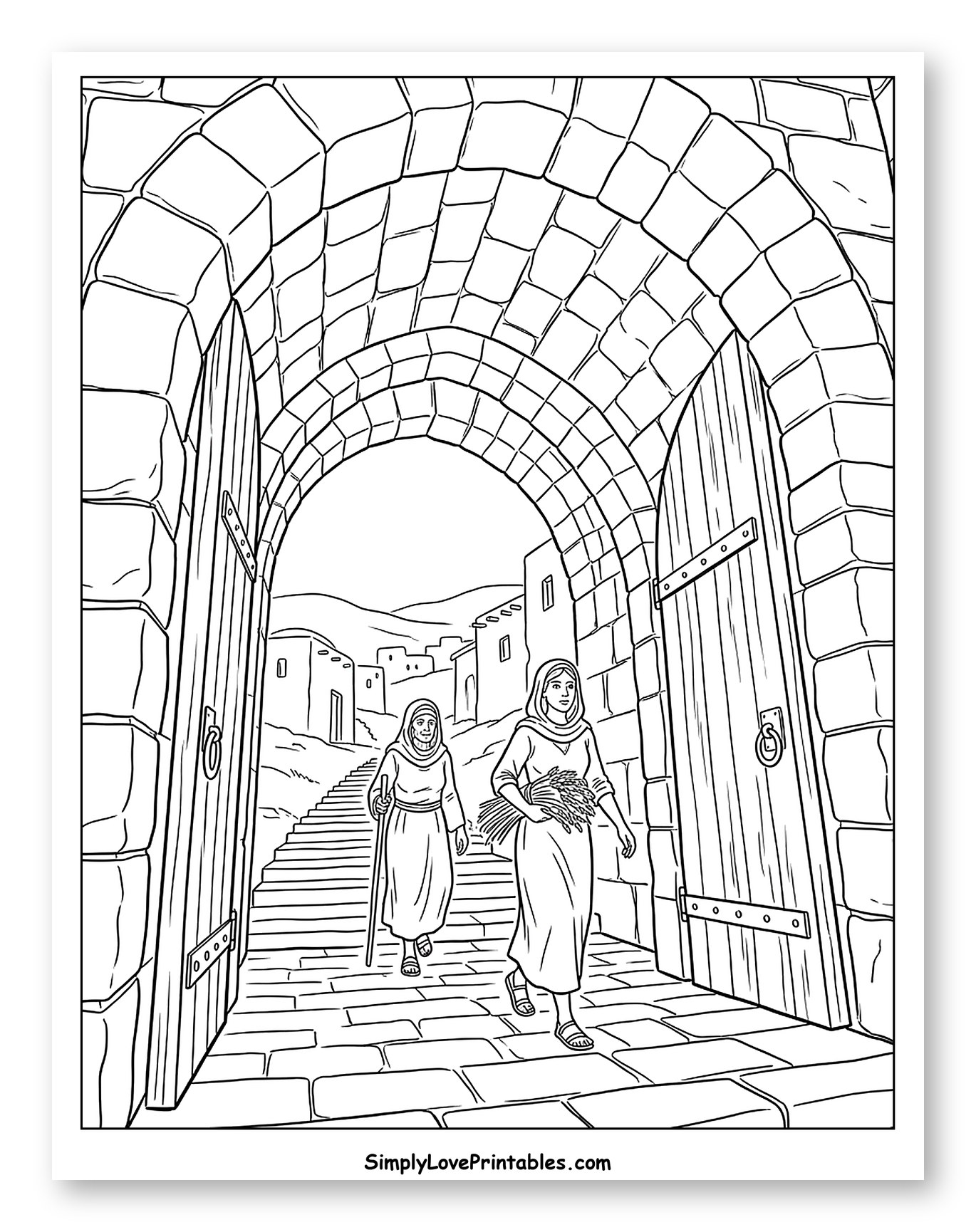 Ruth and Naomi Entering the City Gate