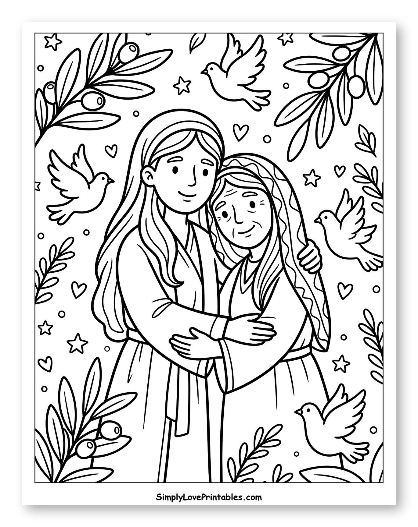 Ruth and Naomi's Loving Embrace