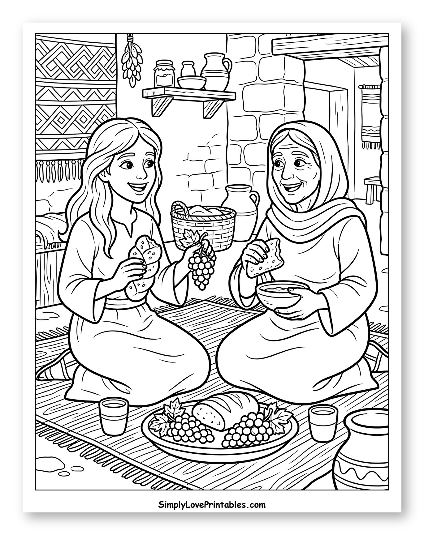 Ruth and Naomi Sharing a Simple Meal