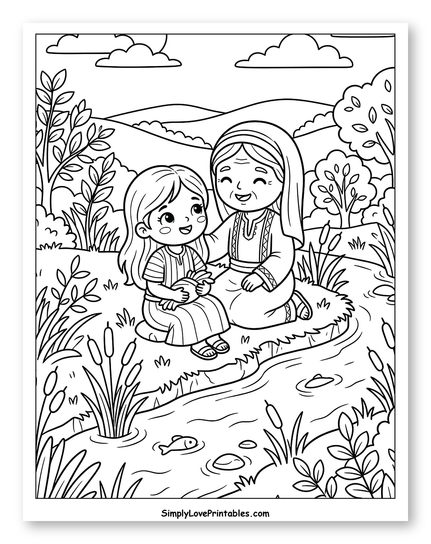 Ruth and Naomi Sitting by the River