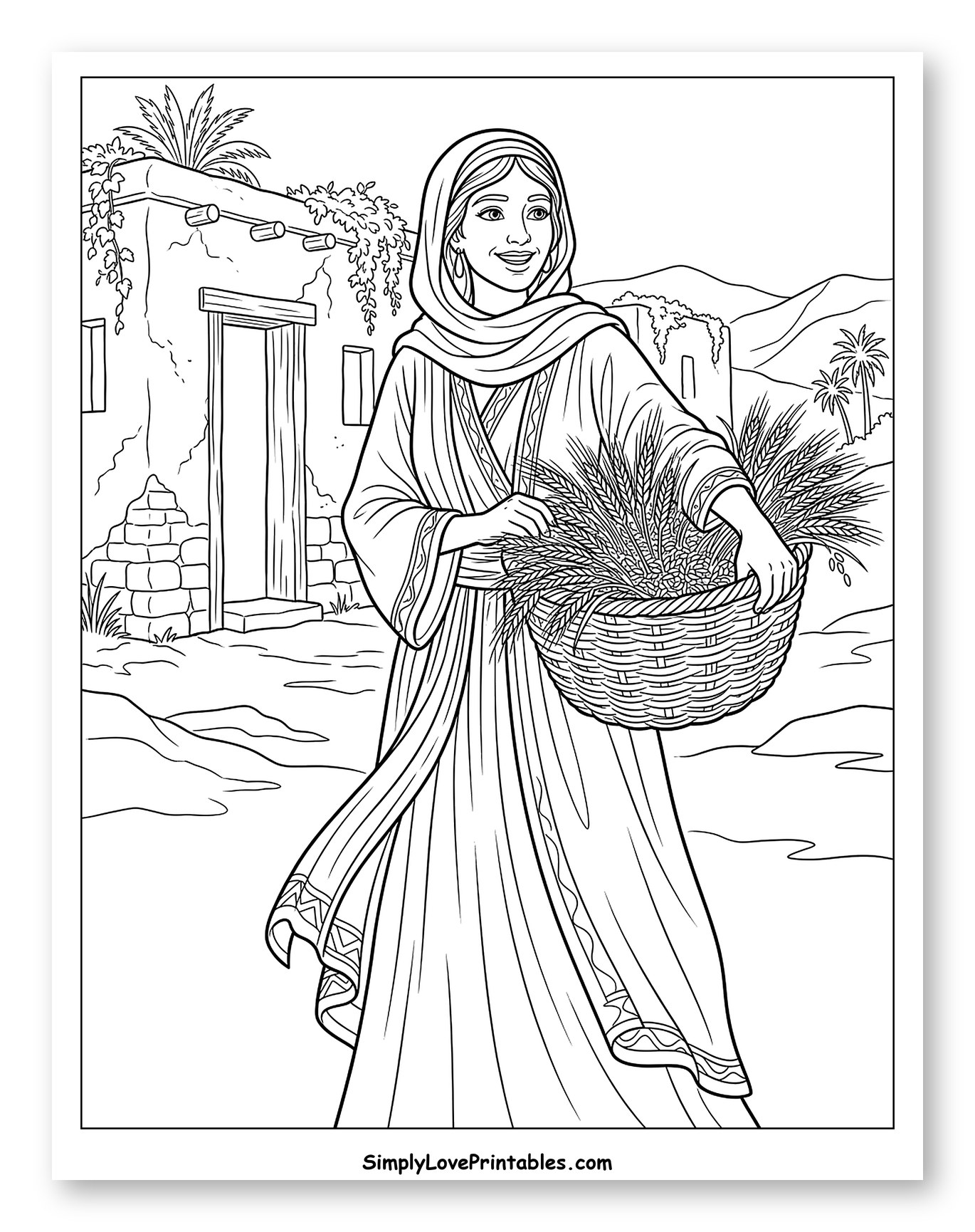 Ruth Carrying Basket of Wheat