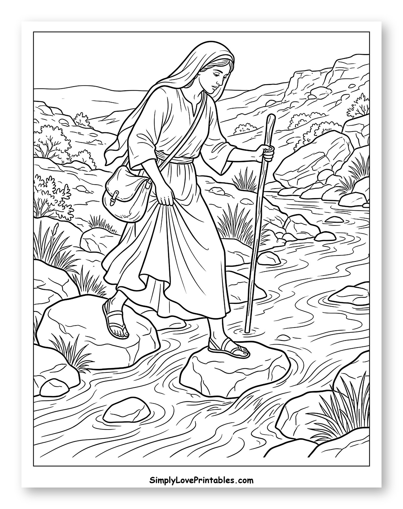Ruth Crossing a Stream with a Staff