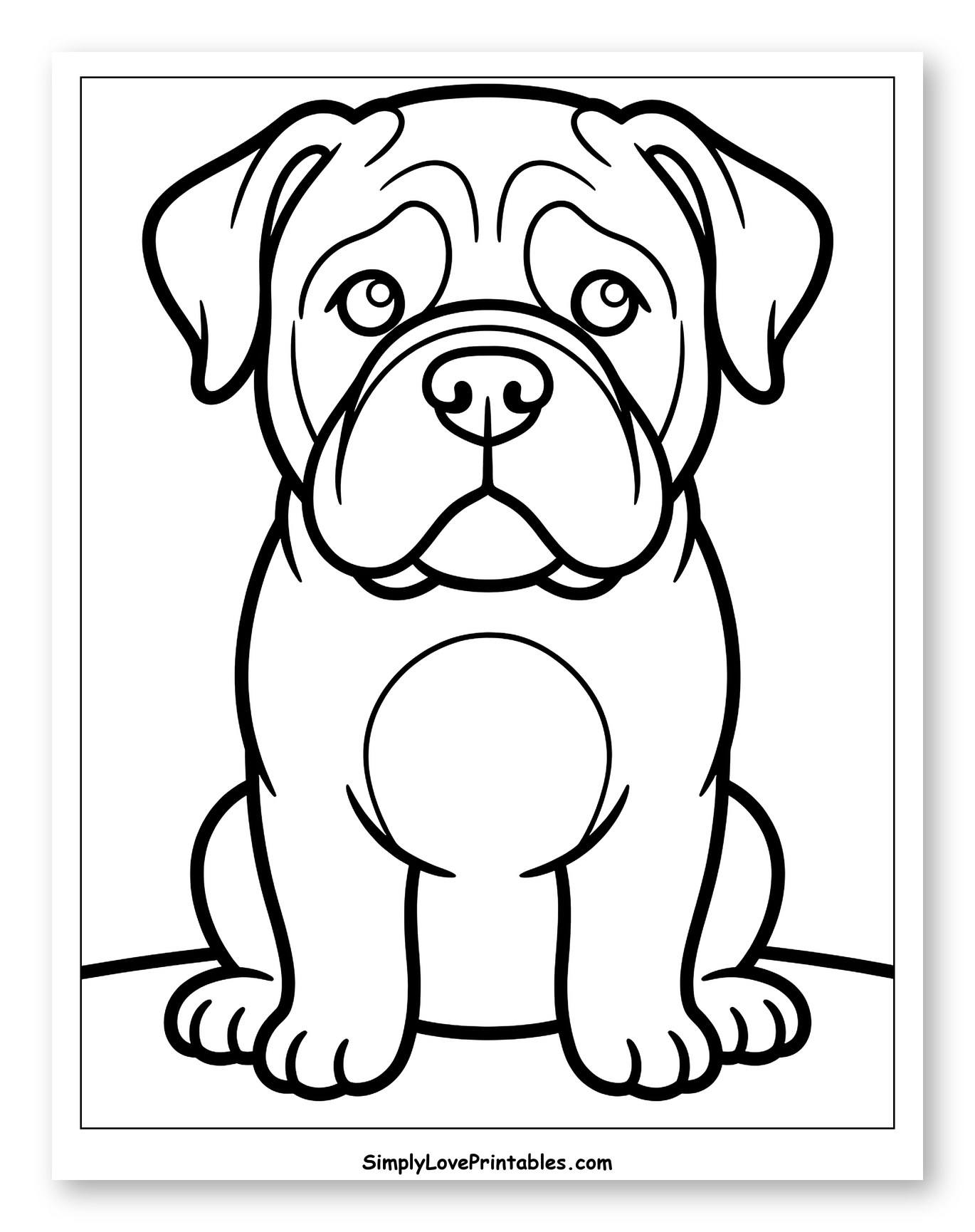Sad Bullmastiff Puppy Sitting