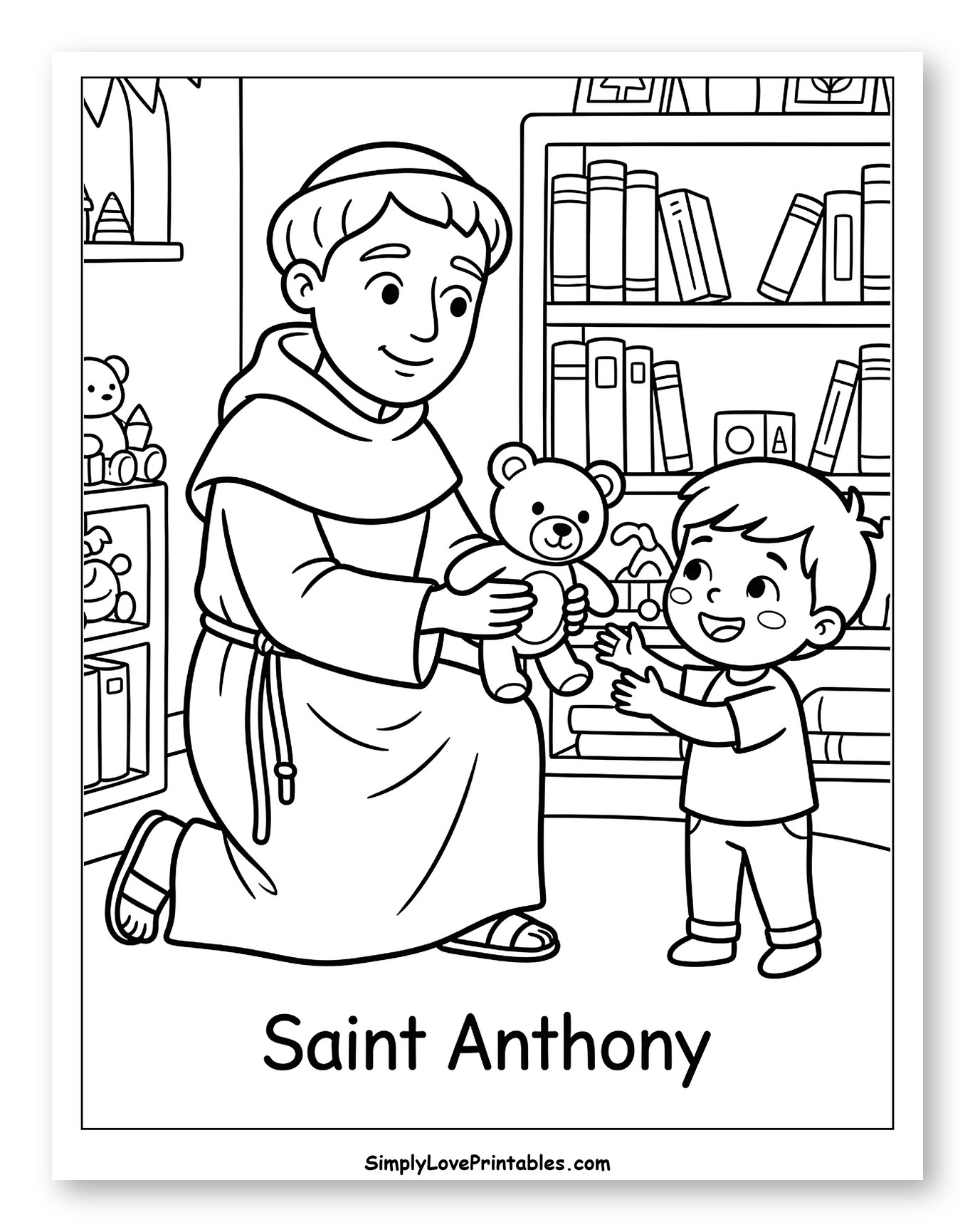 Saint Anthony Giving a Teddy Bear to a Child