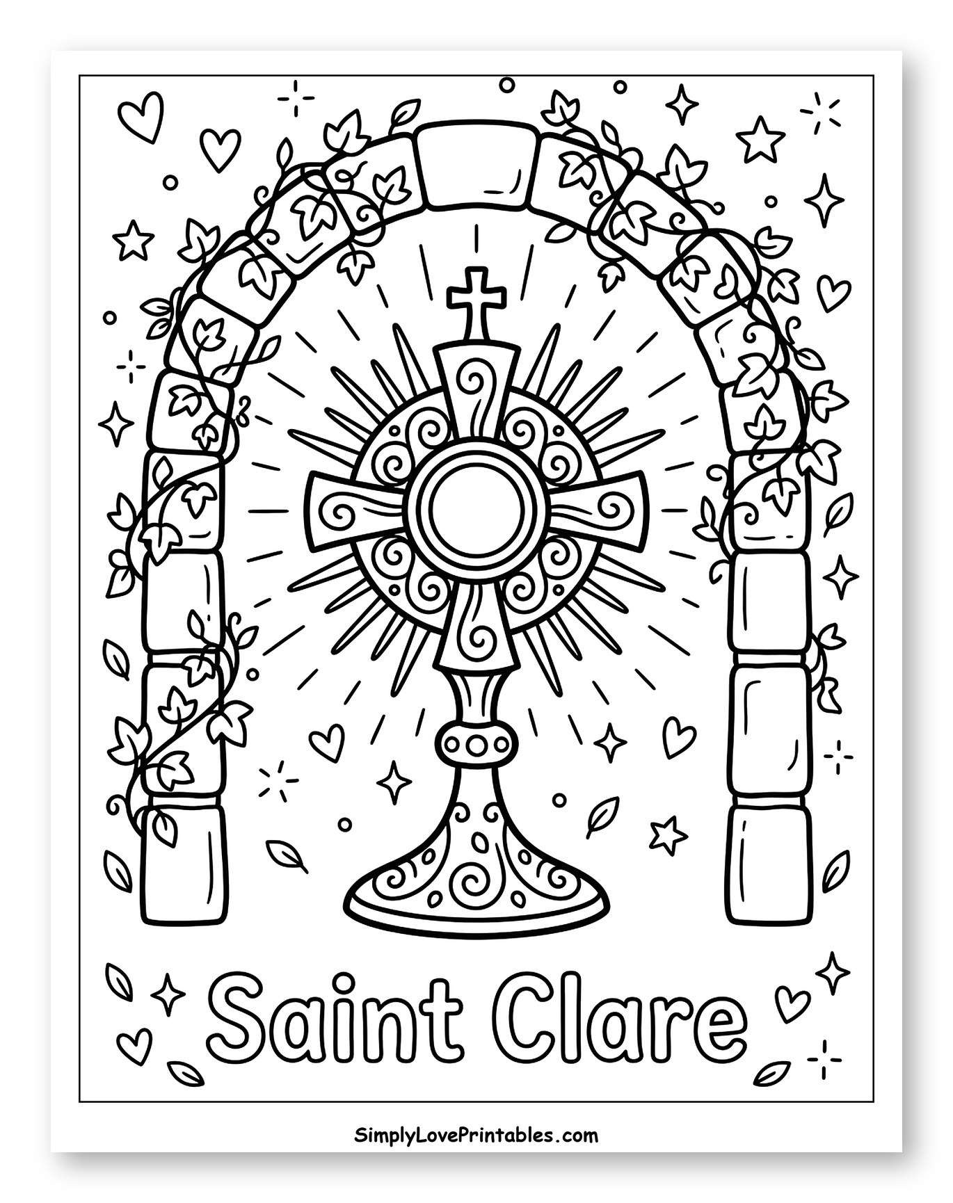 Saint Clare Monstrance under Arched Vines