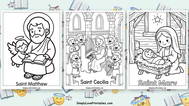 Saint coloring pages featured image
