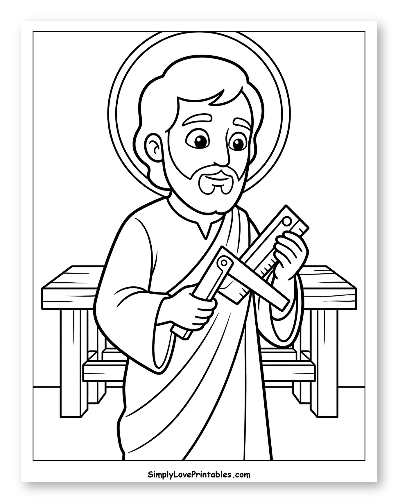 Saint Joseph Holding Carpenter Tools