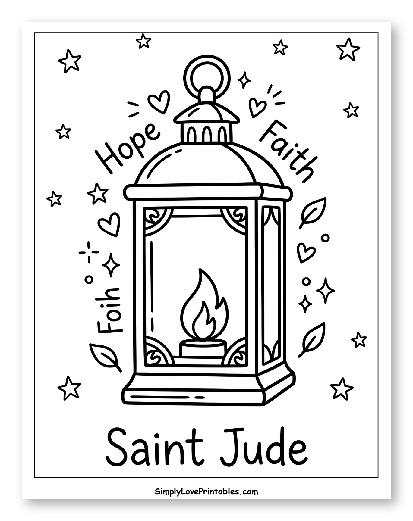 Saint Jude Lantern with Hope and Faith