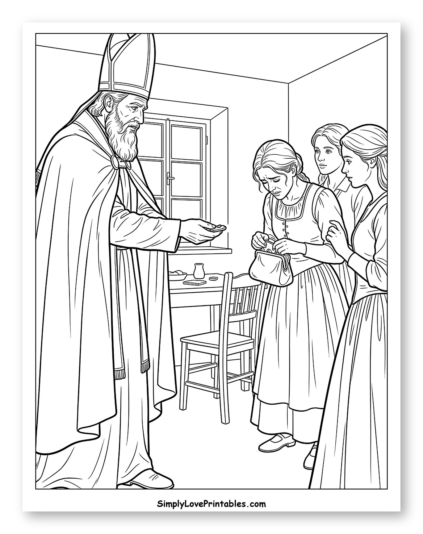 Saint Nicholas Giving Money to Poor Family