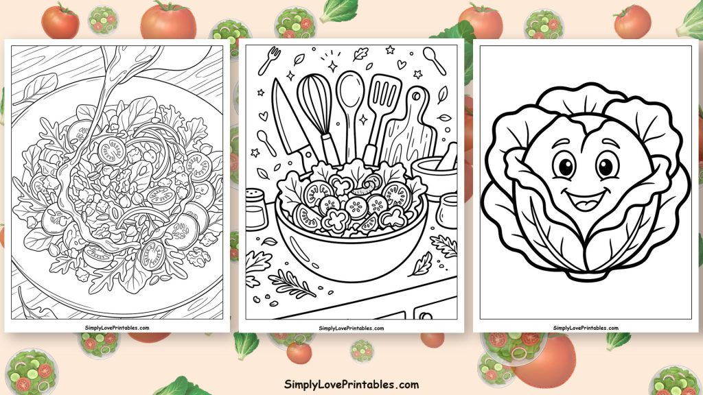 Salad coloring pages featured image