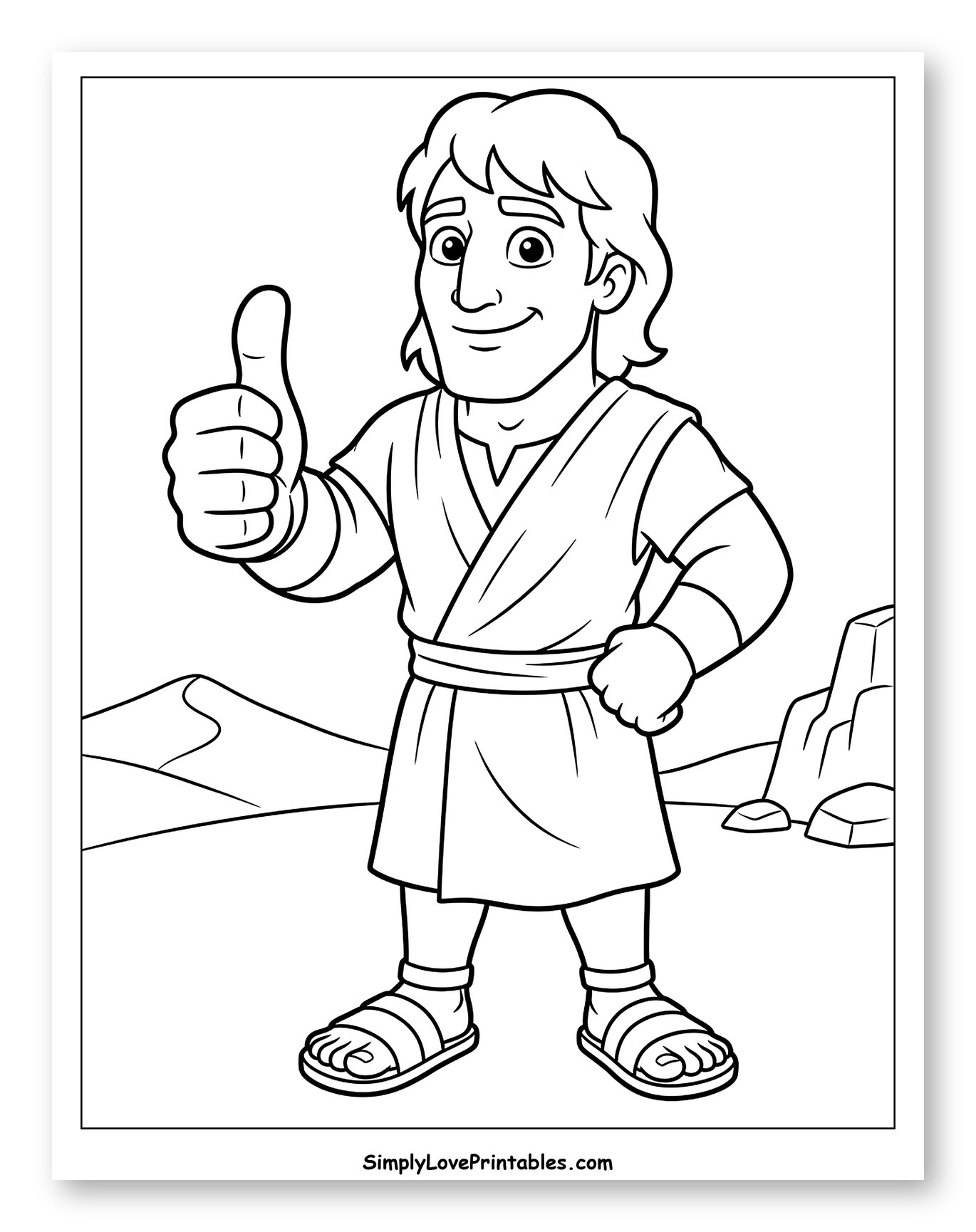 Samson Giving a Thumbs Up Coloring Sheet for Kids