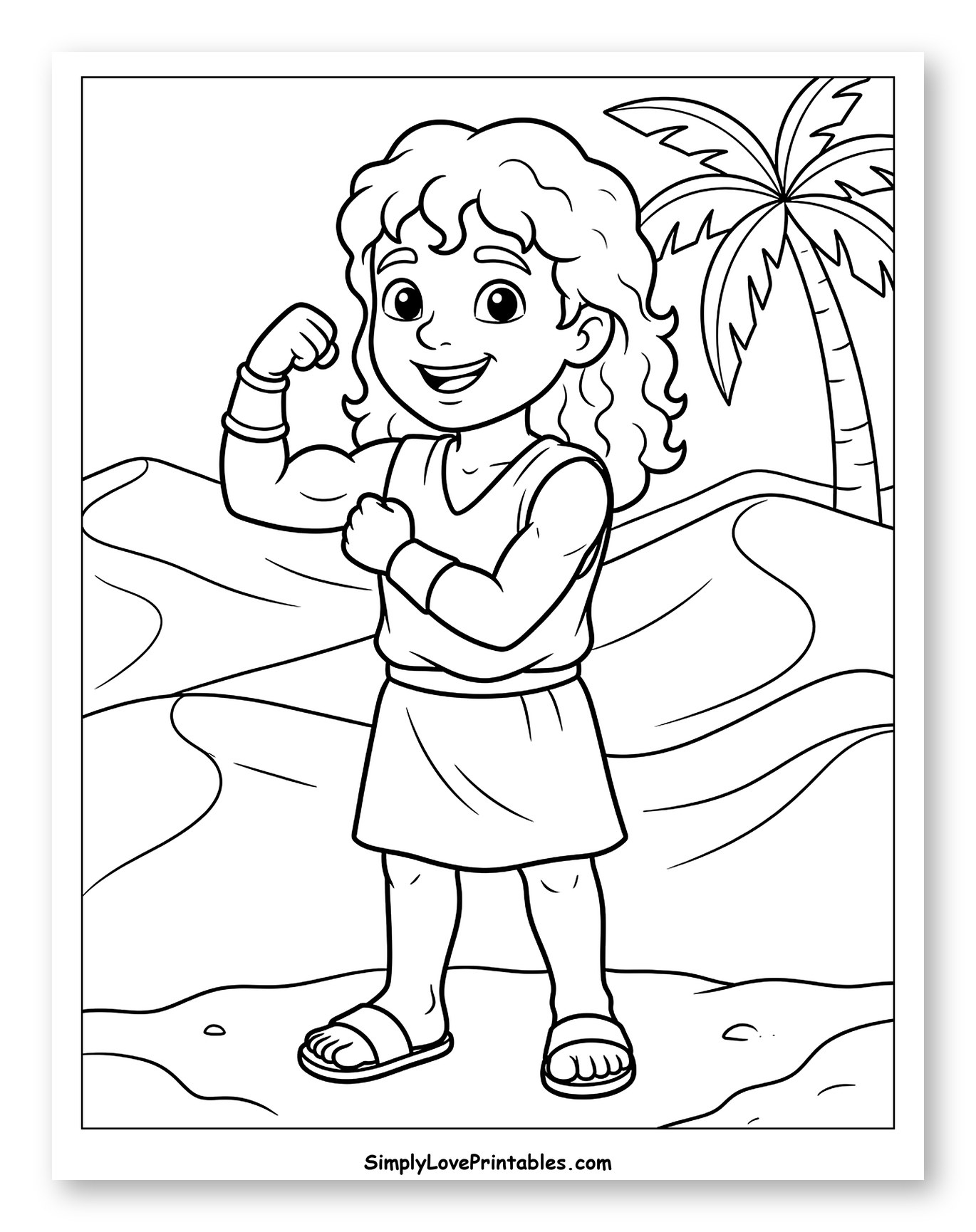Samson's First Mighty Flex Coloring Sheet for Kids