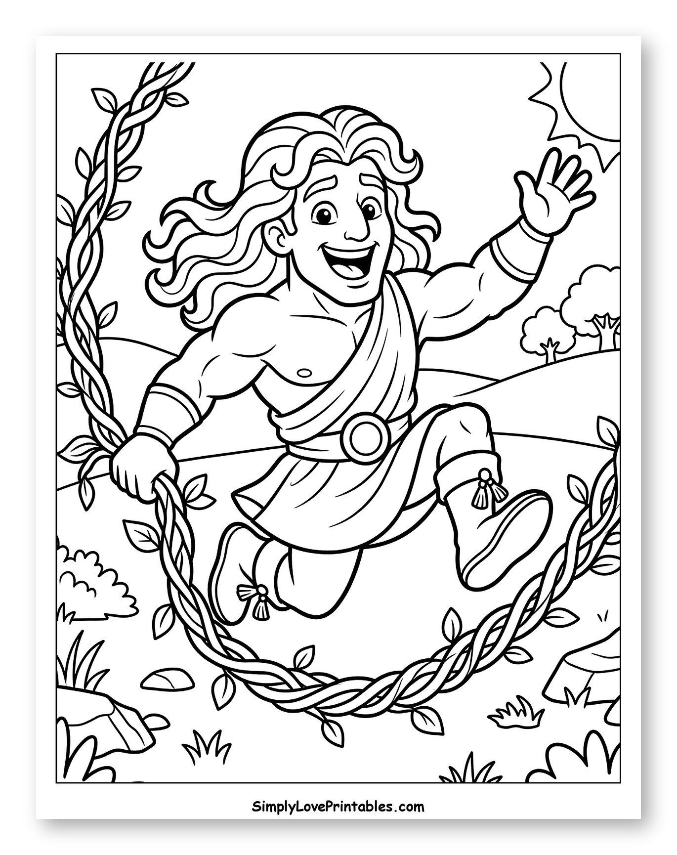 Samson's Rope Jump to Color for Kids