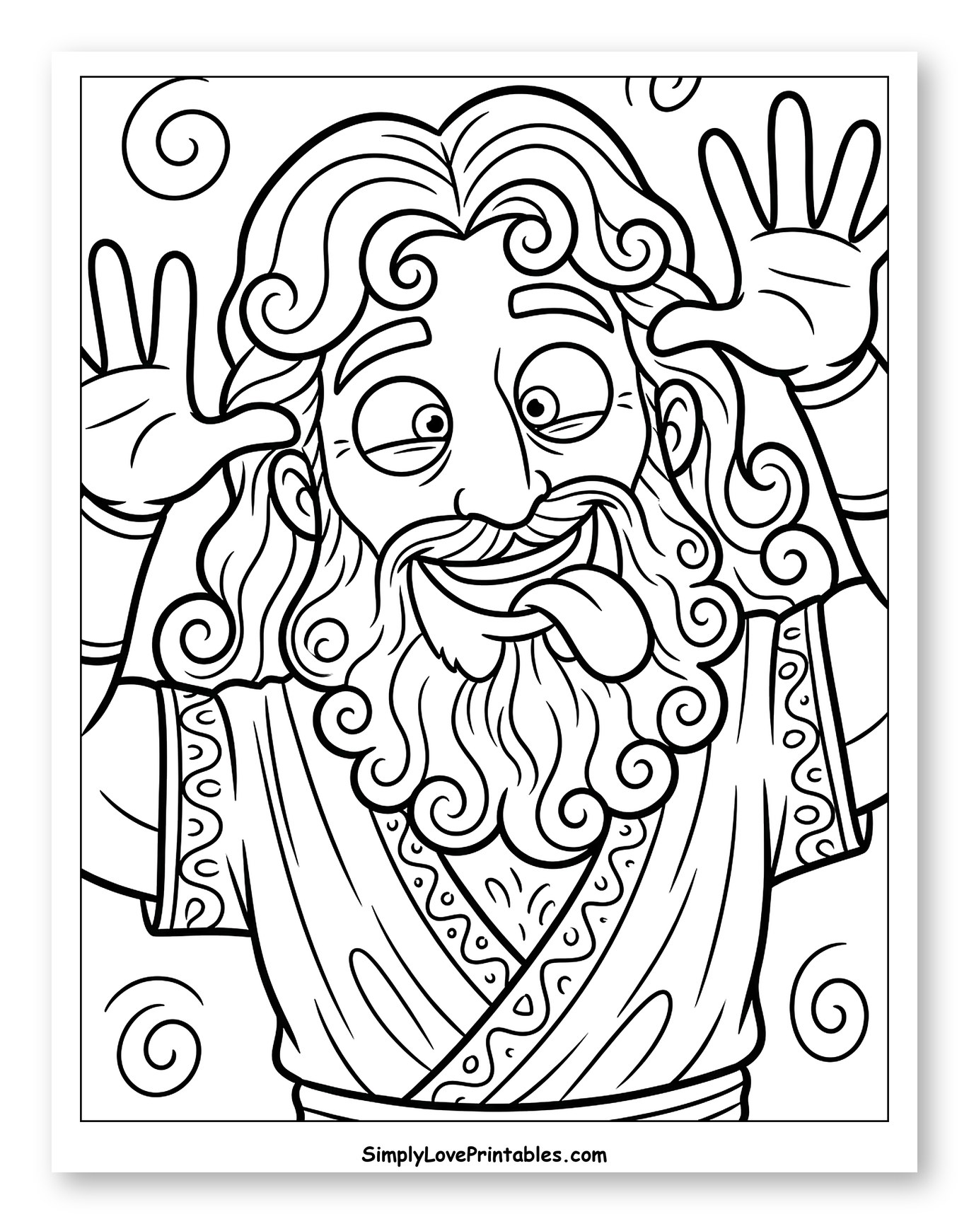 Samson's Silly Face Coloring Sheet for Kids